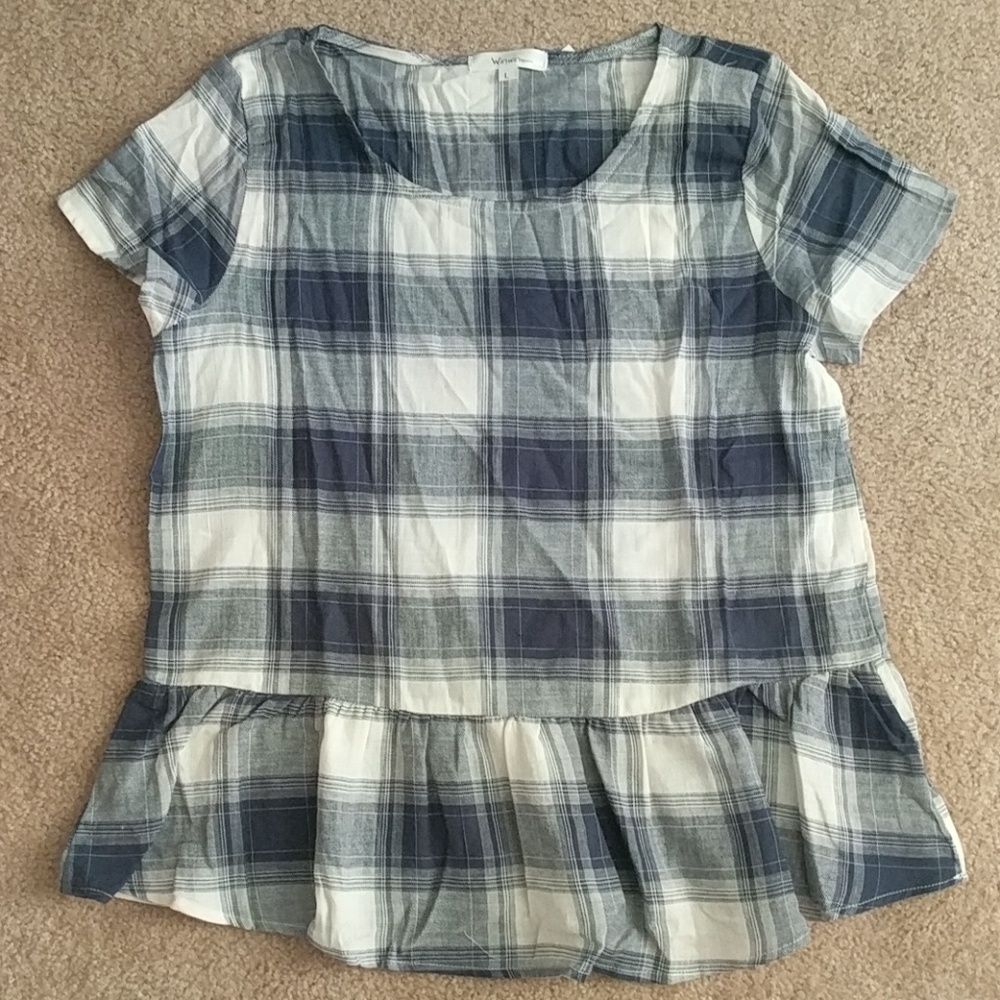 Plaid peplum top